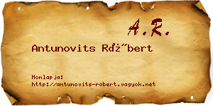Antunovits Róbert névjegykártya