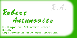 robert antunovits business card
